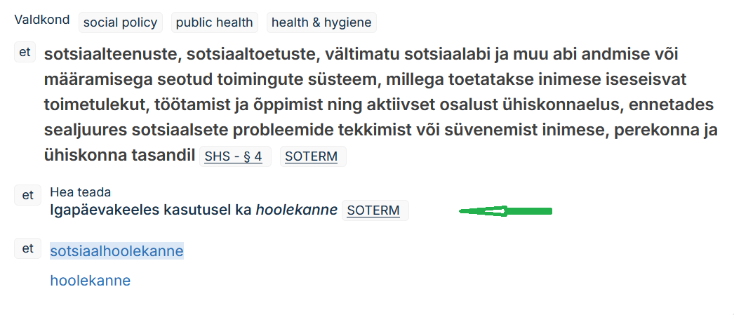 tervisesõnastiku näidis