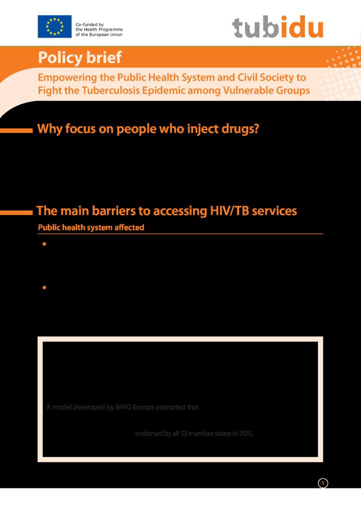 Policy Brief: Empowering the Public Health System and Civil Society to Fight the Tuberculosis Epidemic among Vulnerable Groups