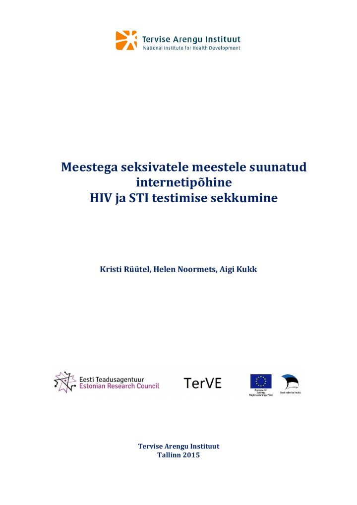Meestega seksivatele meestele suunatud internetipõhine HIV ja STI testimise sekkumine